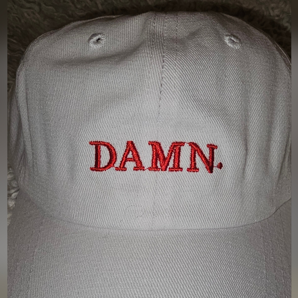 New "DAMN" hat based on Kendrick Lamar pulitzer winning album / White & Red - Picture 2 of 5
